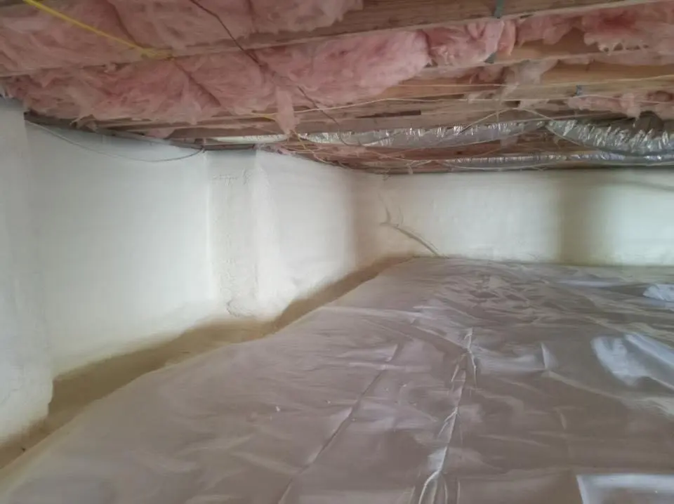 Crawl space encapsulation with closed-cell spray foam for Storm Damage Roof Repair in Murrieta